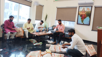 BJYM Faridabad signed up and handed over membership books to District President Gopal Sharma