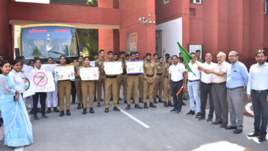 जे.सी. बोस विश्वविद्यालय के विद्यार्थियों ने भ्रष्टाचार उन्मूलन को लेकर जागरूकता रैली निकाली