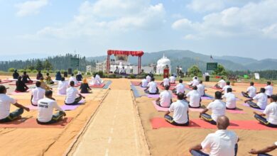 Indo Tibetan Police Border Force soldiers did yoga in the Himalayan valleys