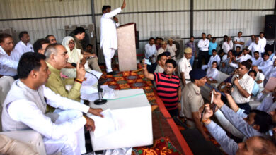 Cabinet minister Moolchand Sharma did public dialogue in village Fatehpur Billouch