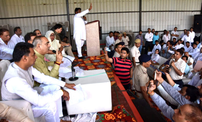 Cabinet minister Moolchand Sharma did public dialogue in village Fatehpur Billouch
