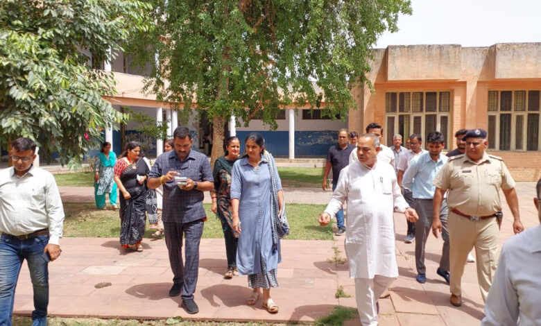 Higher Education Minister Mr. Moolchand Sharma did surprise inspection at Government Polytechnic College for Women Sector-8
