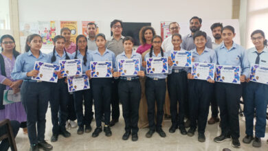 Children learned coding in the summer camp organized at Shri Vishwakarma Kaushal Vishwavidyalaya Senior Secondary School