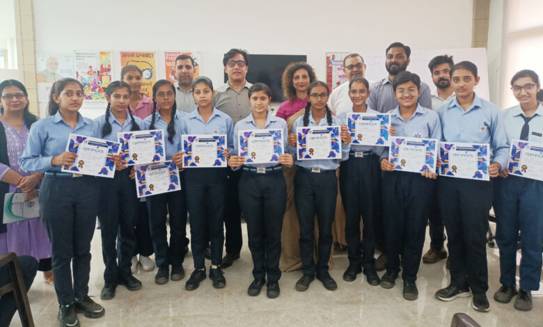 Children learned coding in the summer camp organized at Shri Vishwakarma Kaushal Vishwavidyalaya Senior Secondary School