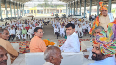 पेंशन शुरू कराने पर विधायक राजेश नागर का अभिनंदन समारोह