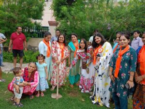 Saplings were planted by Rashtriya Mahila Jagriti Manch