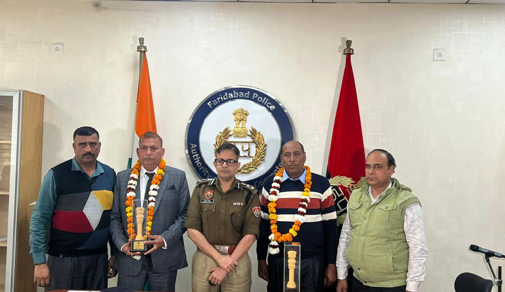 4 policemen of Faridabad Police retired, farewell ceremony was organized in the presence of Abhishek Jorwal, IPS Deputy Commissioner of Police Headquarters.