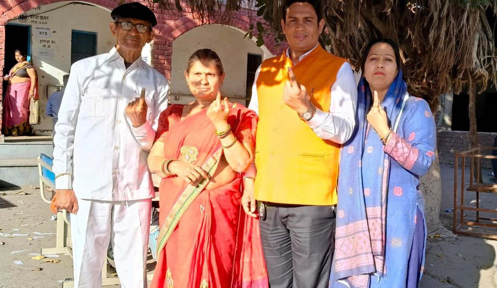 "First voting, then refreshments!" Vimal Khandelwal voted with his family in the great festival of democracy.