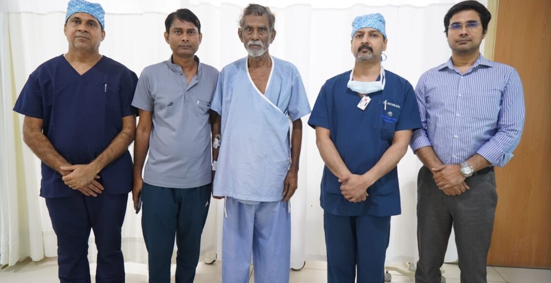 65-year-old patient from Prayagraj stands on his feet after complex surgery for spine tumor at Maringo Asia Hospitals