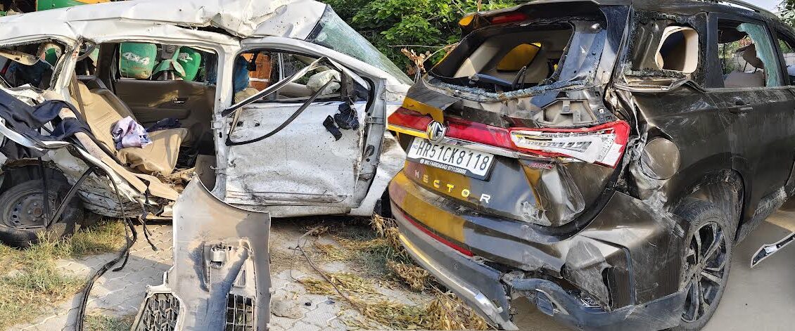 Three killed, four injured in a horrific road accident near JCB cut on National Highway in Ballabgarh