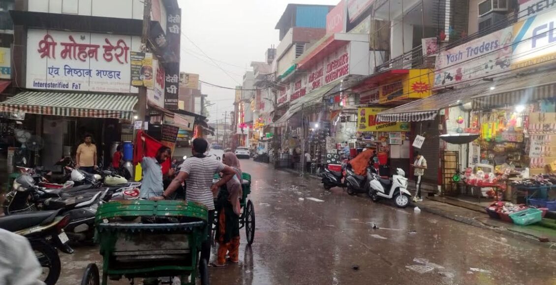 Torrential rain brought relief to people from the humid heat