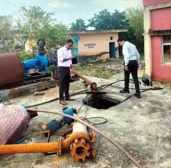 Corporation commissioner Dhirendra Khadgata did a surprise inspection of the boosting station