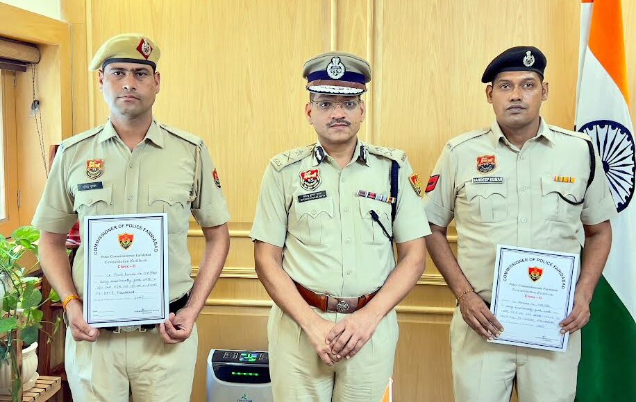 The Police Commissioner honoured two police personnel for their outstanding work
