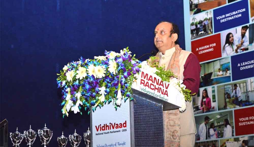 At the Youth Parliament of Manav Rachna University, Dr. Trivedi inspired the youth towards justice-oriented reform of the laws of India.