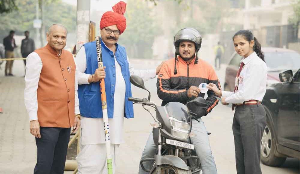 Road safety and traffic awareness workshop organised by 'Traffic Tau' at Jeeva Public School