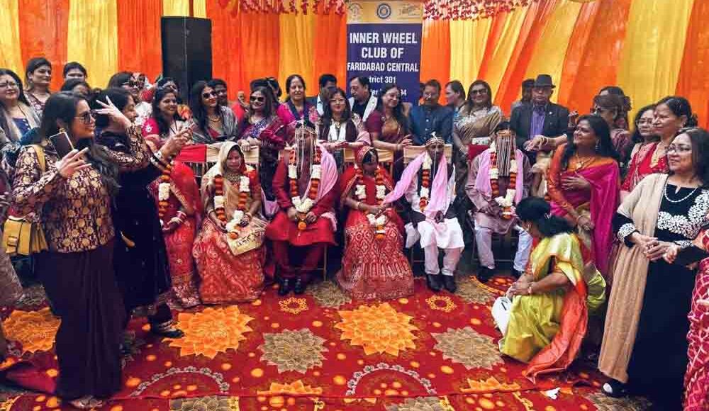 Inner Wheel Club Faridabad Central organized a mass wedding ceremony for visually impaired couples.