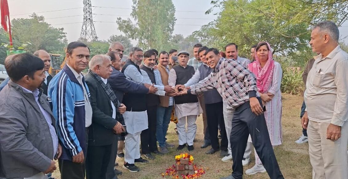 MLA Moolchand Sharma laid the foundation stone for the RMC road to be constructed in Sector-3 at a cost of Rs 25 lakh.