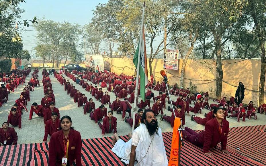 The AYUSH department's effort towards health awareness: Yoga sessions organized in schools.