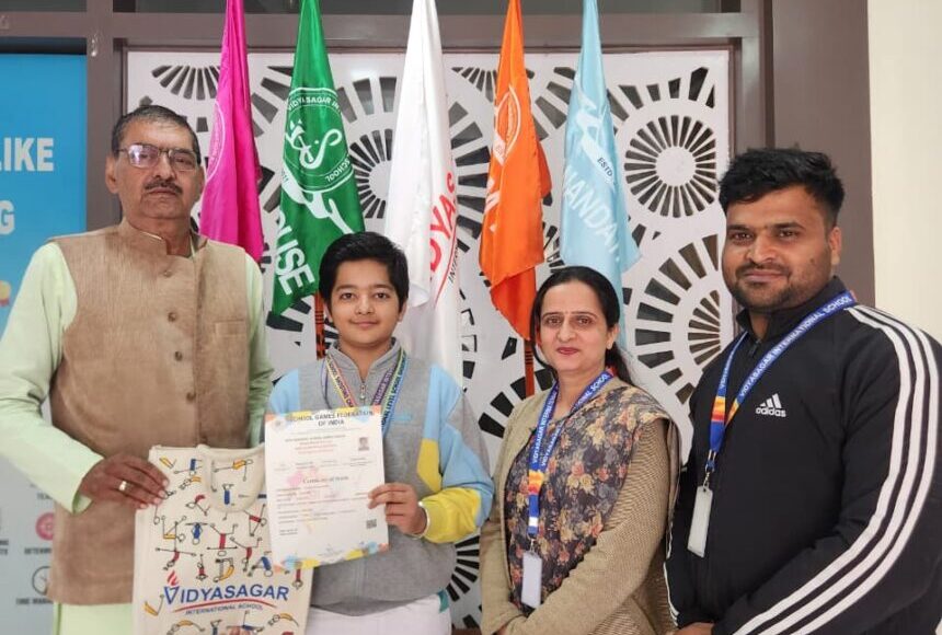 Proud performance of Kushagra Sharma of Vidyasagar International School in the 69th National School Games held in Bhopal