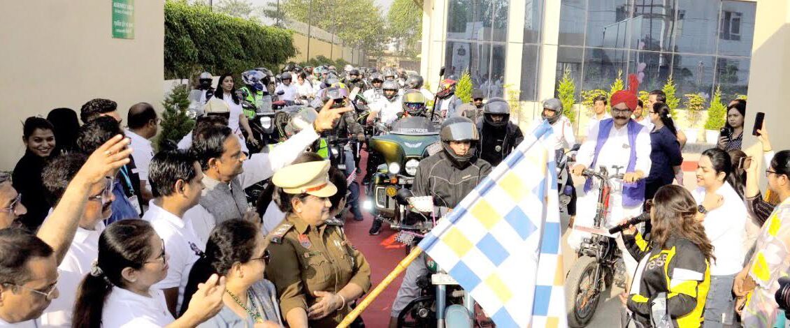 Bike rally organised on the occasion of International Women's Day