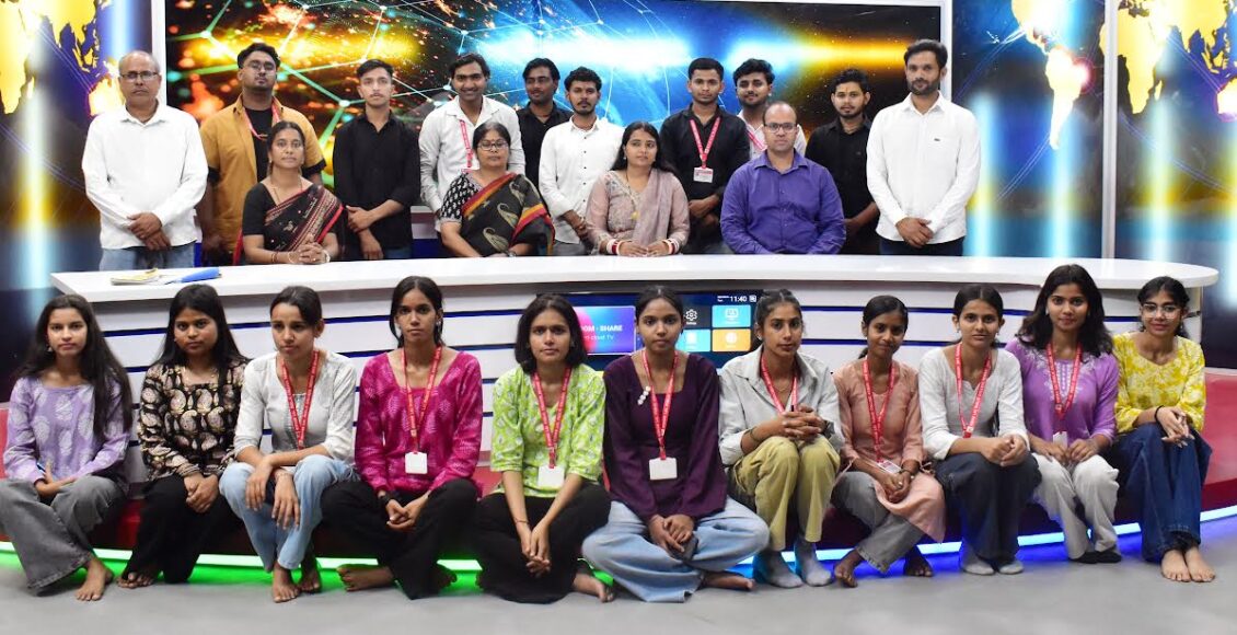 Students of KLP College Rewari visited the media studio of J.C. Bose University.