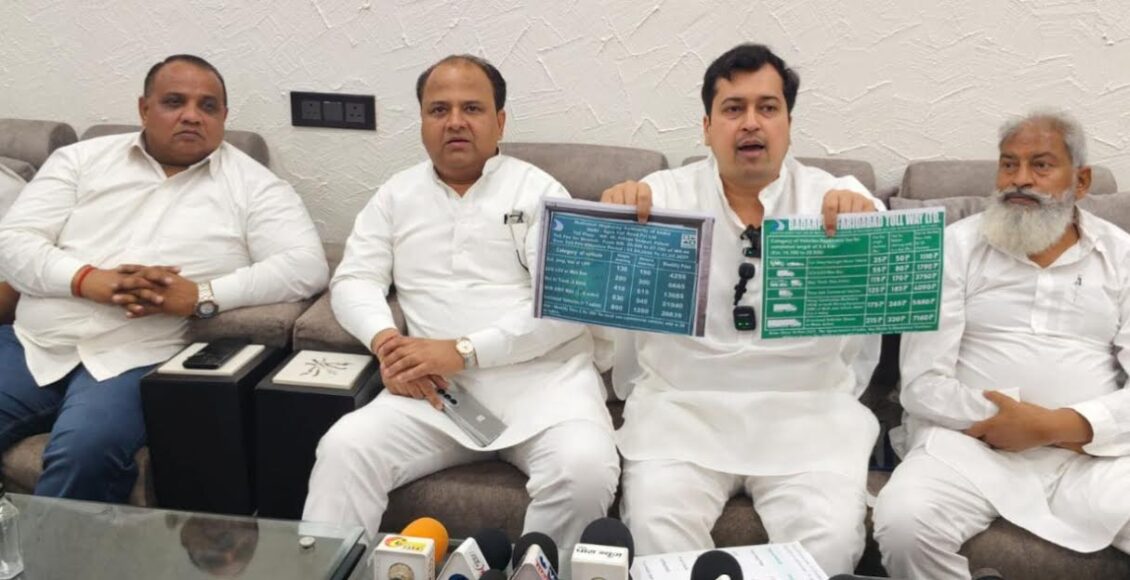 Congress party announces agitation against BJP government over hike in toll rates