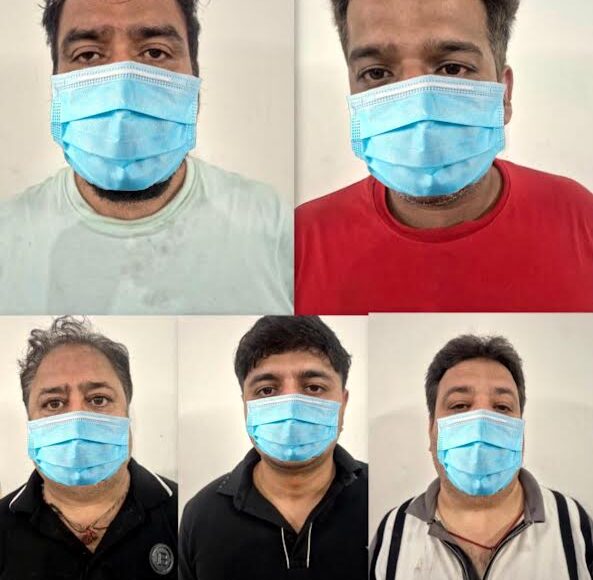Illegal gambling den busted; five accused arrested.