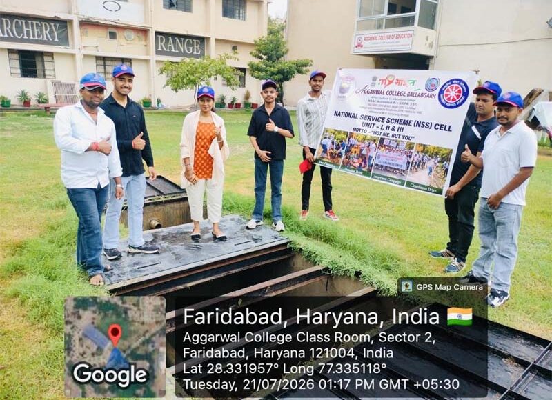Rainwater harvesting system awareness and demonstration program organized at Aggarwal College, Ballabgarh.