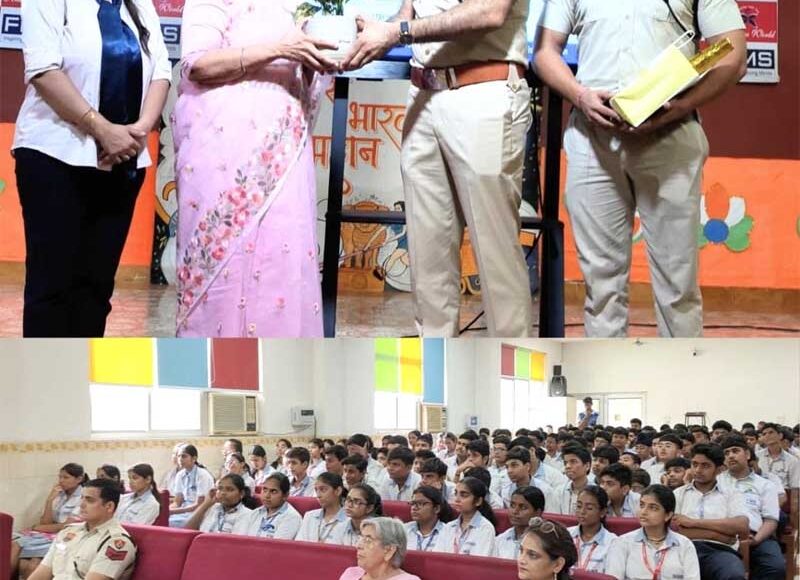 Students at Faridabad Model School were made aware of cyber security.