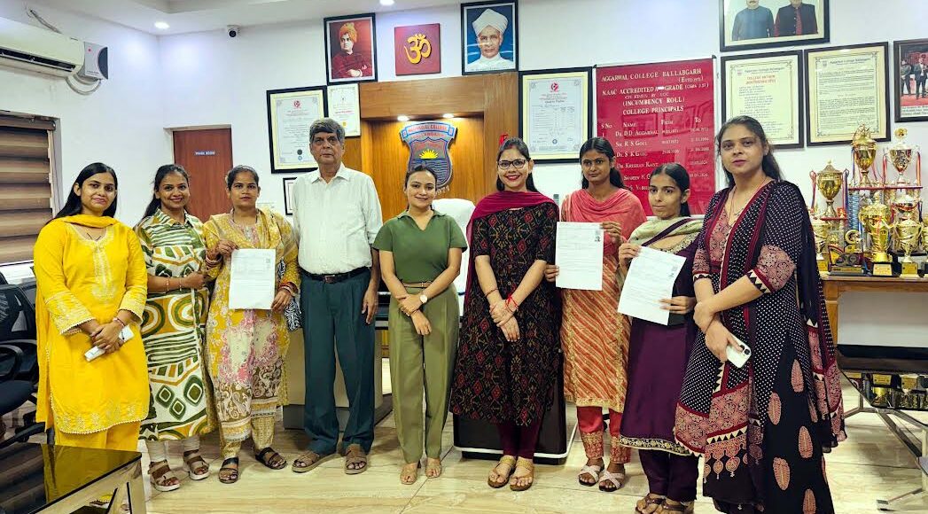 Three girl students of Aggarwal College brought laurels to the college by passing the NET exam.