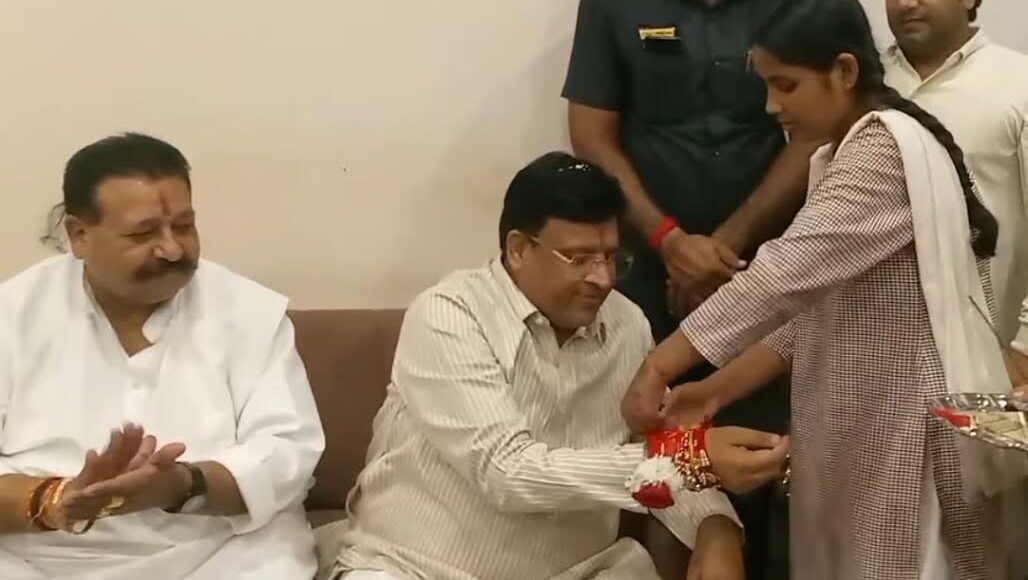 Cabinet Minister Vipul Goel celebrated Raksha Bandhan with female students and lauded the role of the youth in 'Viksit Bharat 2047'.