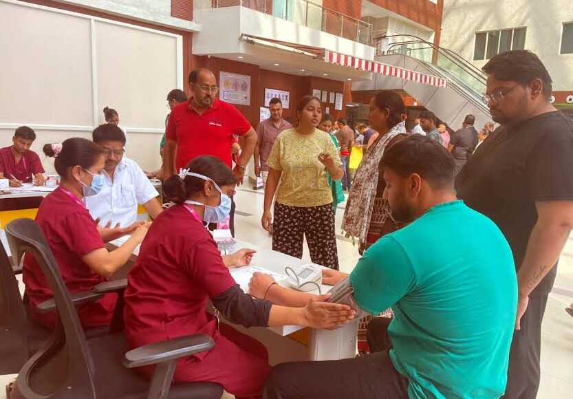 Mega health camp for cardiology and gynecology held at Ecard Hospital; 300 people underwent check-ups.