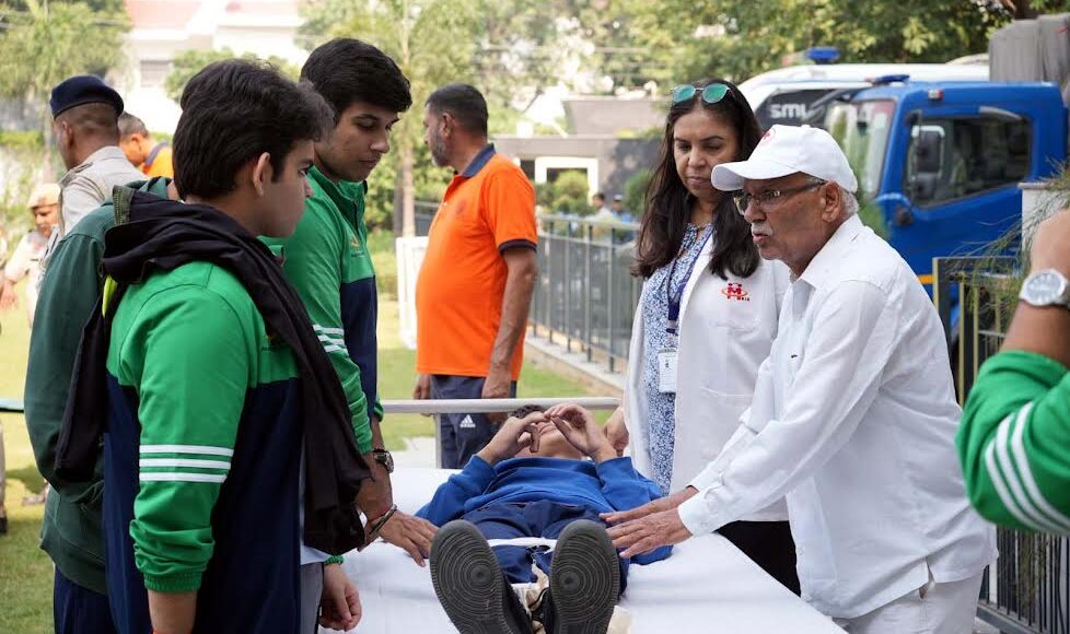 Mock drill conducted at Manav Rachna International School for earthquake disaster preparedness