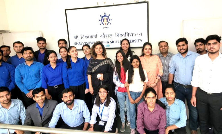 Three day workshop for leadership development and professional excellence organized at Shri Vishwakarma Kaushal Vishwavidyalaya