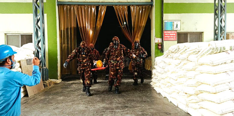 7th NDRF battalion conducts mock exercise on chlorine gas leakage in HPL additives